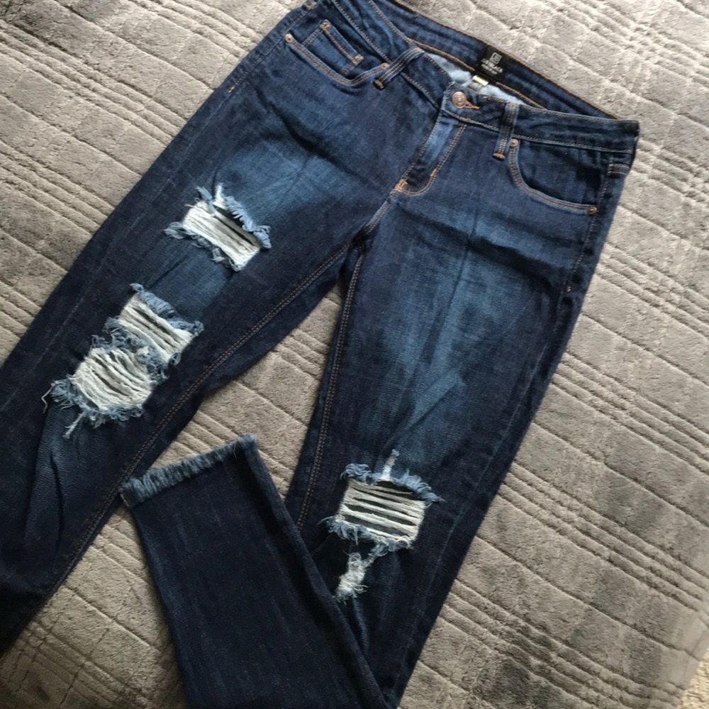 Distressed jeans